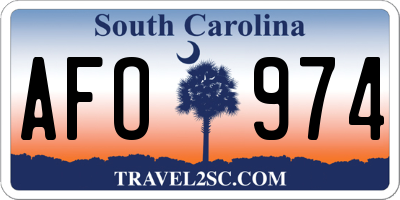 SC license plate AFO974
