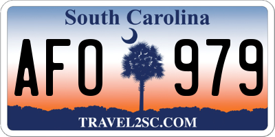 SC license plate AFO979