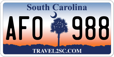 SC license plate AFO988