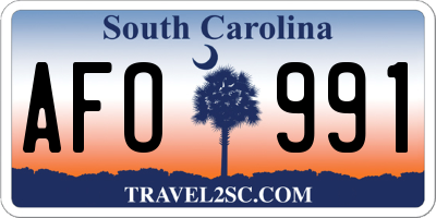SC license plate AFO991