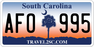SC license plate AFO995
