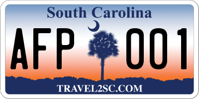 SC license plate AFP001