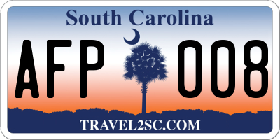SC license plate AFP008