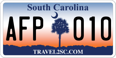 SC license plate AFP010
