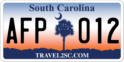 SC license plate AFP012