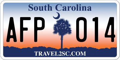 SC license plate AFP014