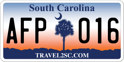 SC license plate AFP016