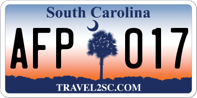 SC license plate AFP017
