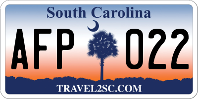 SC license plate AFP022