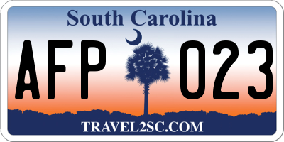 SC license plate AFP023
