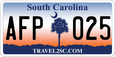 SC license plate AFP025