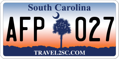 SC license plate AFP027