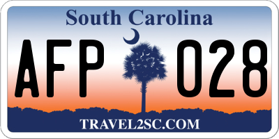 SC license plate AFP028