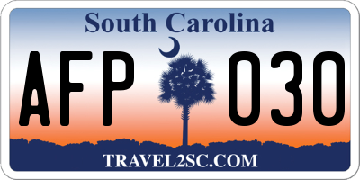 SC license plate AFP030