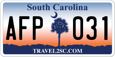 SC license plate AFP031