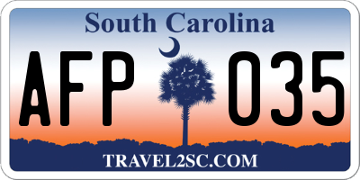 SC license plate AFP035