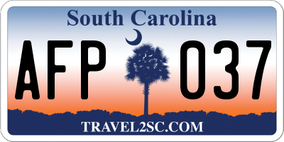 SC license plate AFP037