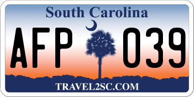 SC license plate AFP039