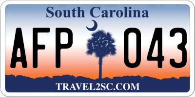 SC license plate AFP043