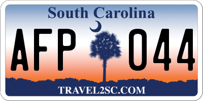 SC license plate AFP044