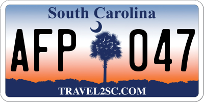 SC license plate AFP047