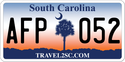 SC license plate AFP052