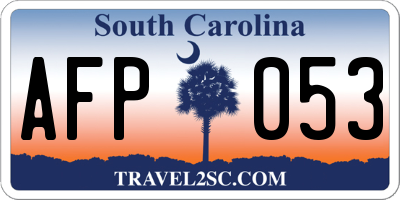 SC license plate AFP053