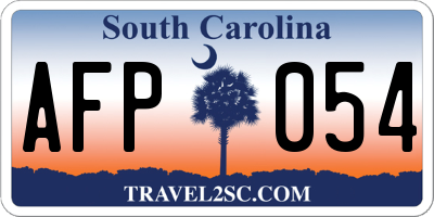 SC license plate AFP054