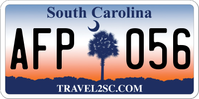 SC license plate AFP056