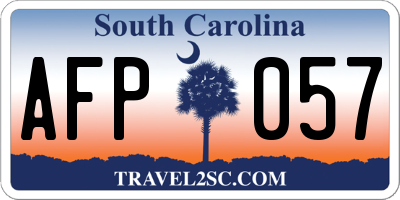SC license plate AFP057