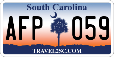 SC license plate AFP059