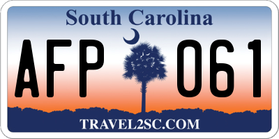 SC license plate AFP061