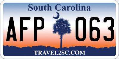 SC license plate AFP063