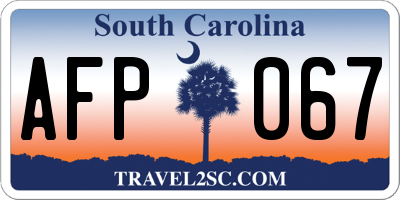 SC license plate AFP067