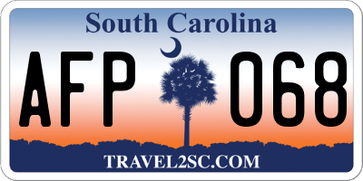 SC license plate AFP068