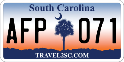 SC license plate AFP071