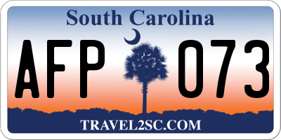SC license plate AFP073