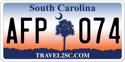 SC license plate AFP074