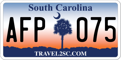 SC license plate AFP075