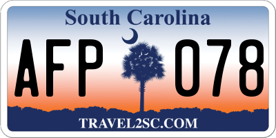 SC license plate AFP078