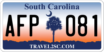 SC license plate AFP081