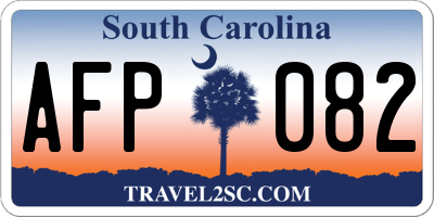SC license plate AFP082