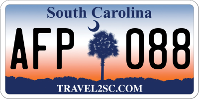 SC license plate AFP088