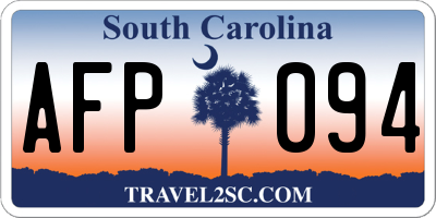 SC license plate AFP094