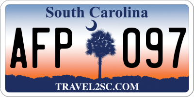 SC license plate AFP097