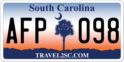 SC license plate AFP098