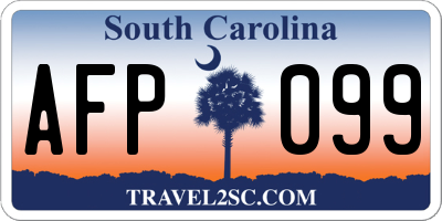 SC license plate AFP099