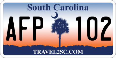 SC license plate AFP102