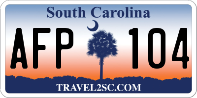 SC license plate AFP104