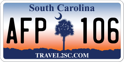 SC license plate AFP106